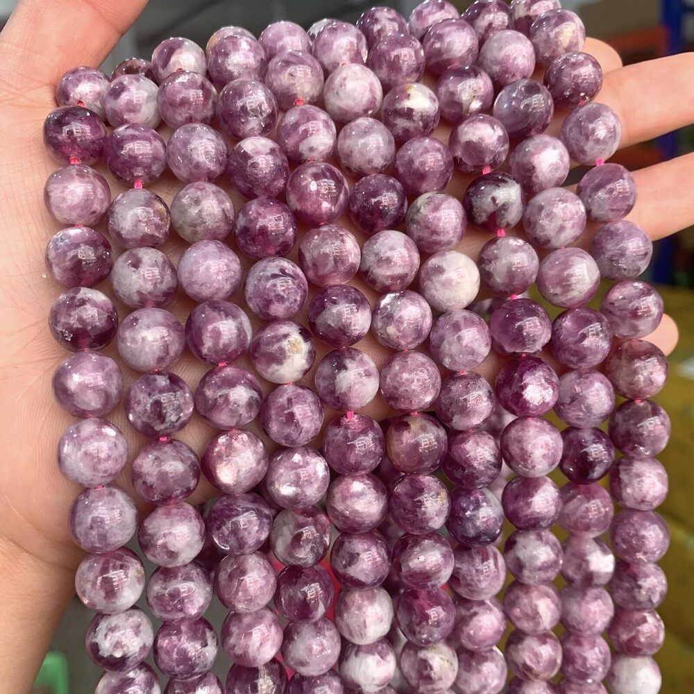 4313 38PCS 10MM Natural Stone Purple Emerald Beads Round Loose Beads